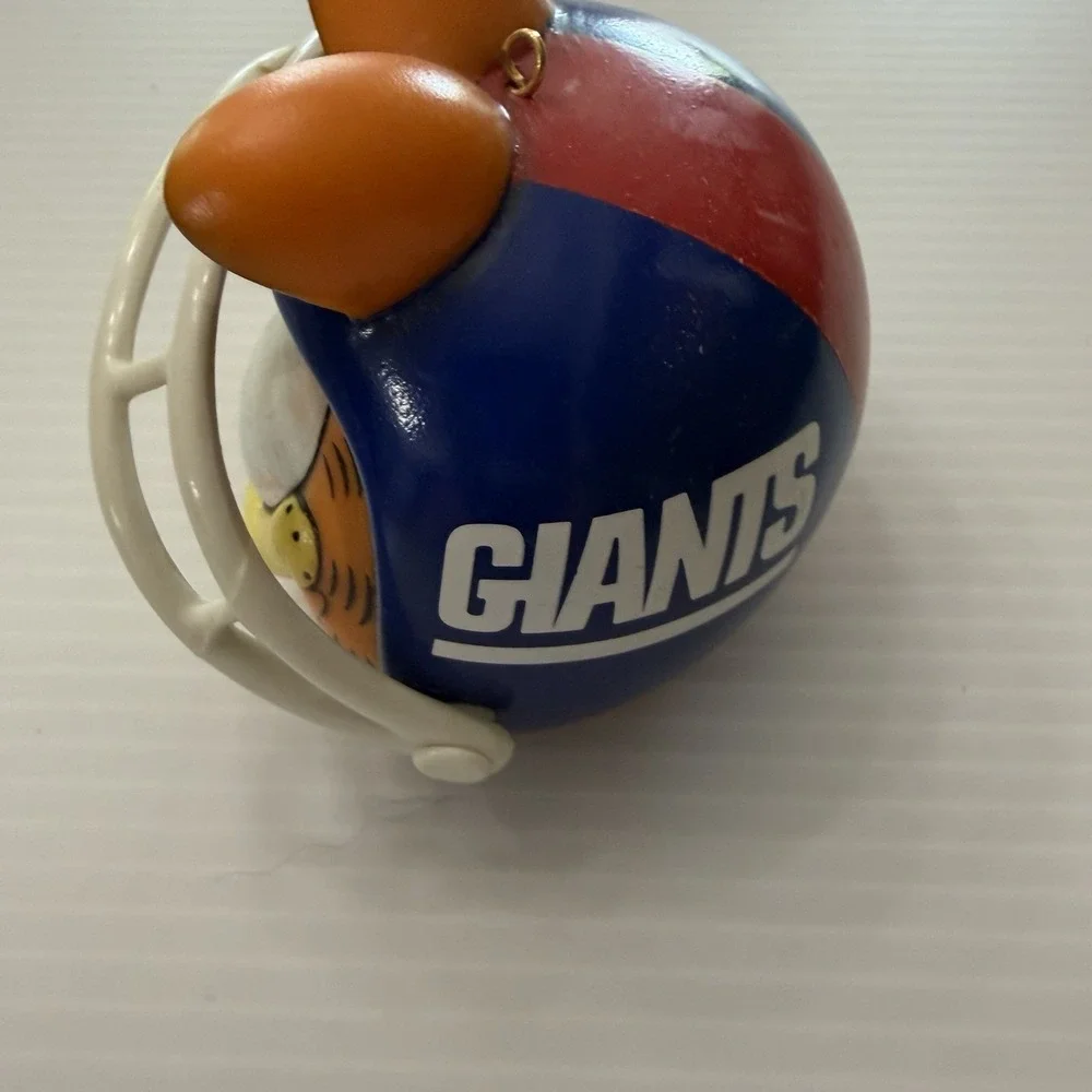 Vintage Garfield NY Giants Football Helmet Enesco Christmas Ornament
